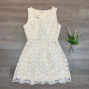Altar’d State Floral Lace Dress Open Back Ivory S